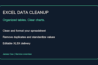 clean and organize your excel data and create a clear chart