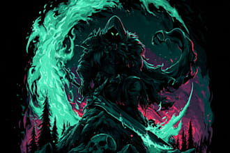 create an fantasy logo design artwork