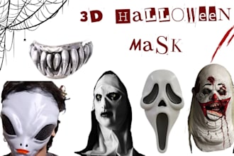 create cuatom halloween mask halloween 3d mask 3d cosplay mask demon mask skull