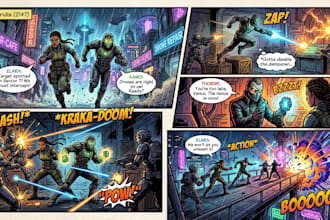 create ai comic book, illustrations any style