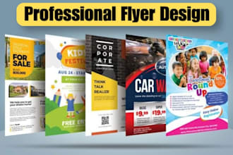 design professional flyers, brochures, and restaurant menus