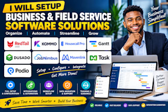 setup redtail kommo housecall pro gantt dusado jobnimbus mavenlink ntask podio