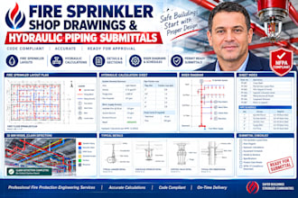 design fire sprinkler shop drawings and hydraulic piping submittals