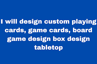 design custom playing cards, game cards, board game design box design tabletop