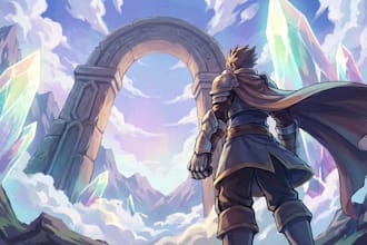 draw fantasy character art, anime illustration backgrounds