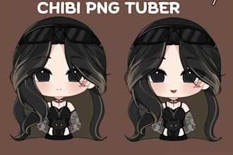 design png tuber model in cute chibi vtuber style for streaming