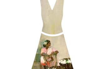 design a unique virtual dress or fashion illustration