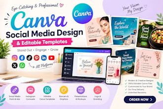 do canva social media design, canva template design, canva website design