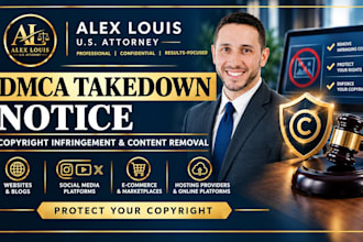 draft a dmca takedown notice for copyright infringement and content removal