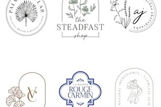 design minimalist boho and botanical brand logo