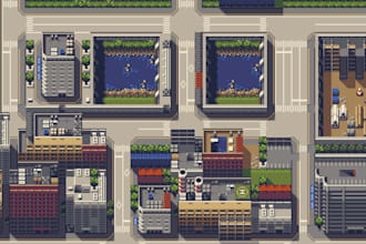 custom  2d top down pixel art tileset and tilemap rpg maker vx ace mv mz