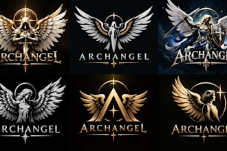 design a professional angel, wings, heavenly, celestial, divine archangel logo