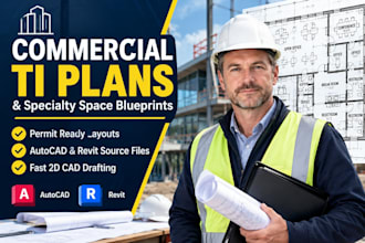 draft commercial tenant improvement plans and specialty space blueprints