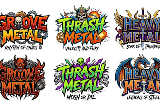 design groove metal, thrash metal and heavy metal logo