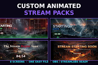 create a custom animated stream screen pack for obs in one easy file