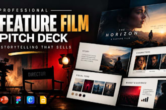 desing feature film pitch deck presentation highlighting storytelling