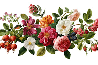 design custom botanical flower and plant illustrations