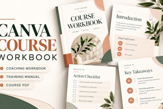 design canva course workbook, coaching workbook, training manual, course pdf