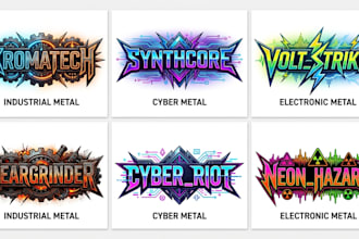 design industrial metal cyber metal electronic metal logo