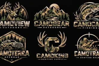 design a professional military, tactical, hunting, army, outdoor camouflage logo