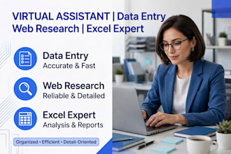 be your data entry VA for web research, lead generation and excel