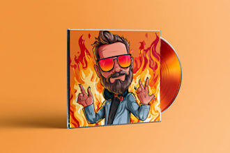 create a quirky cartoon album cover with a retro comic book style