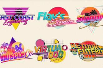 draw a unique psychedelic vintage retro logo art
