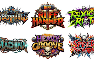 design industrial metal, groove metal and thrash metal logo