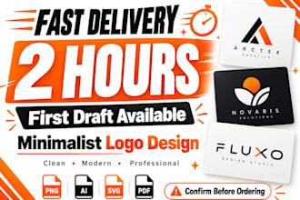 design a professional minimalist logo with express delivery