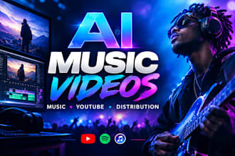 create ai music videos, ai music distribution and youtube monetization