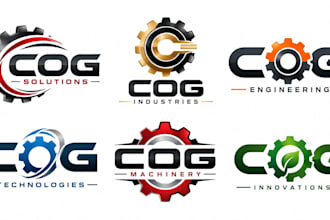 design a professional mechanical, engineering, industrial, machinery cog logo