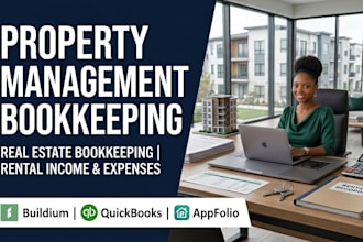 do property management real estate bookkeeping in buildium quickbook appfolio
