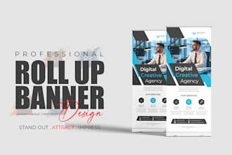 professional roll up banner, retractable banner, and signage
