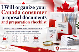 organize your canada consumer proposal documents and preparation checklist