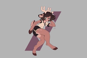 draw anime character, furry art, pfp vtuber, oc fanart, fursona ref sheet