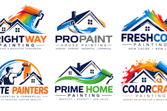 design a professional painting, painter, houinse painting  paint roller logo