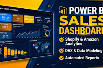 be your power bi developer for sales and ecommerce dashboard