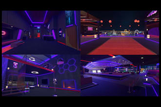 create vrchat world, vrc world map, vrchat 3d environment and virtual spaces