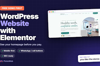 build a wordpress website with elementor, free demo first