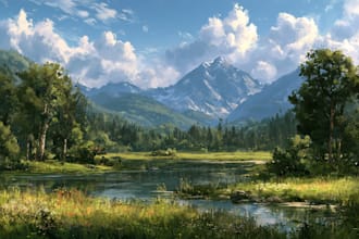 professional vector landscape illustration