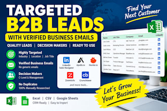 provide b2b lead generation email list building data scraper