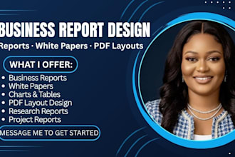 design a professional business report or white paper