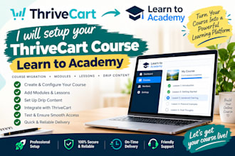 setup your thrivecart course learn to academy