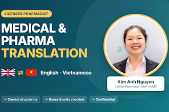 translate medical and pharmaceutical documents english to vietnamese