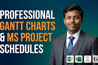 create gantt chart, wbs, and project schedule in ms project or excel