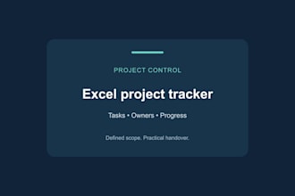 build an excel workflow tracker for business or book projects