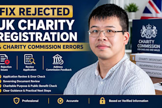 fix rejected UK charity registration and charity commission errors