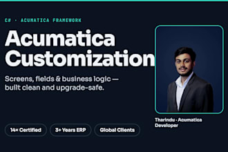 customize your acumatica screens, fields, and business logic