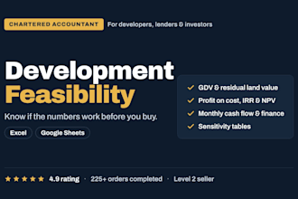 build a real estate development feasibility financial model and appraisal