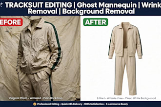do professional tracksuit and clothing product photo editing